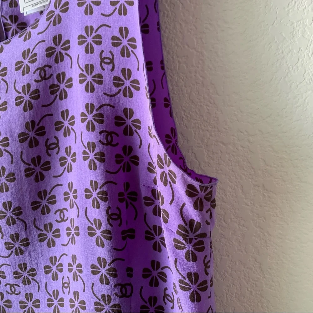 Chanel logo silk blouse